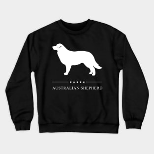 Australian Shepherd Dog White Silhouette Crewneck Sweatshirt